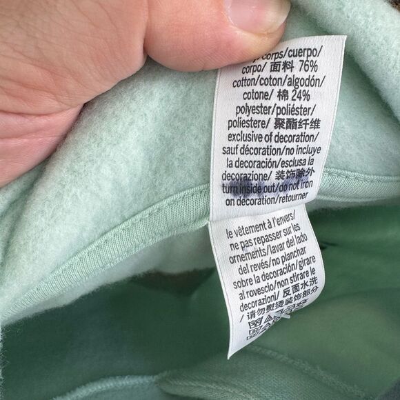 PINK Victoria's Secret Ivy Fleece Campus Hoodie Mint Aspen Ski Size Large - Picture 7 of 8